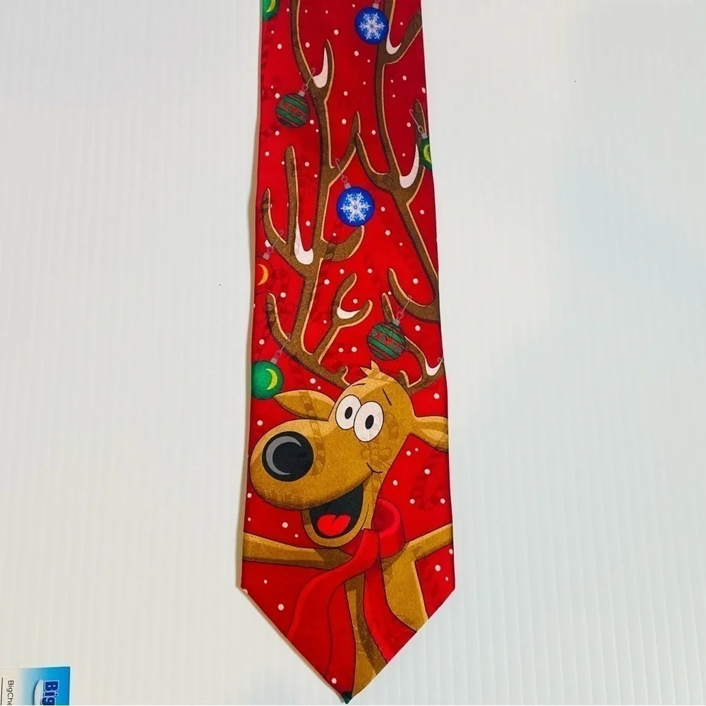 Vintage Hallmark Reindeer Men's Novelty Necktie Holidays Christmas 100% Silk